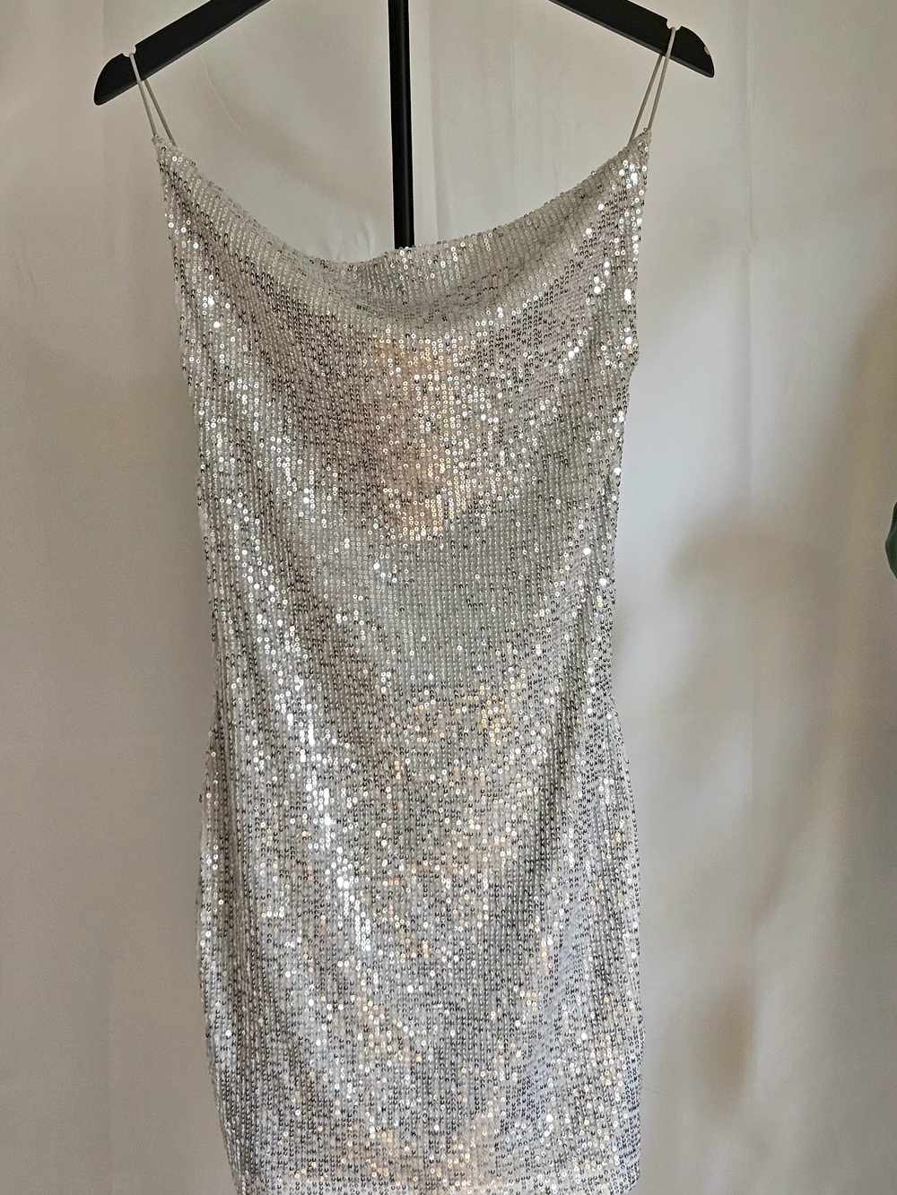Bluesteel Silver Sequin Cowl Neck Mini Dress Size P / XS Party Night Out Holiday - Picture 2 of 16